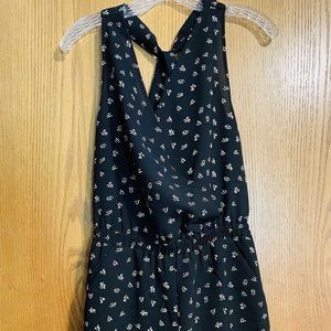 Ann Taylor LOFT Black Floral Romper Size XSP